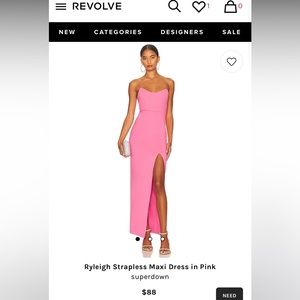 Sold out revolve Ryleigh Strapless Maxi dress